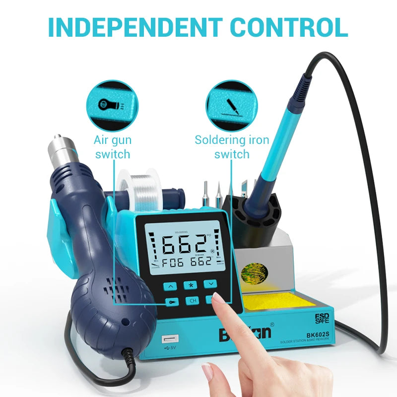 Soldering and Rework Station 2-in-1 Welding Machine Hot Air Gun