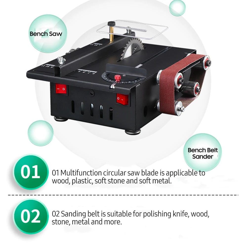 Mini Bench Saw Belt Sander Variable Speed Circular Table Saw